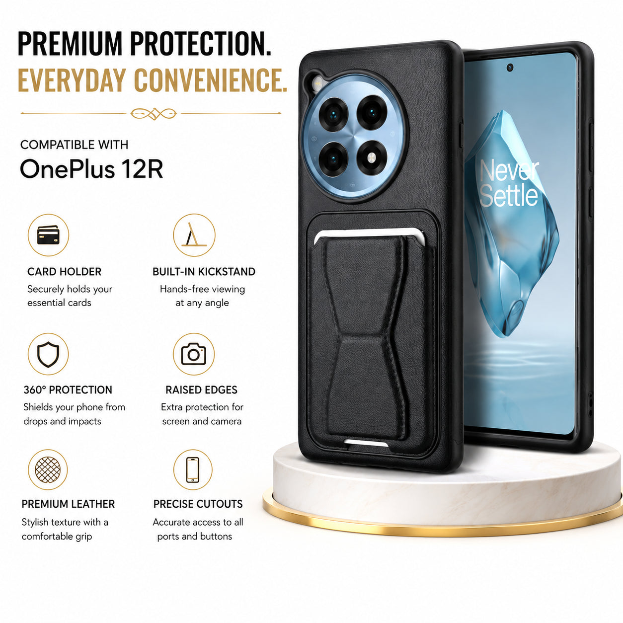 Protective Back Cover for OnePlus 12R - Black - Image 2