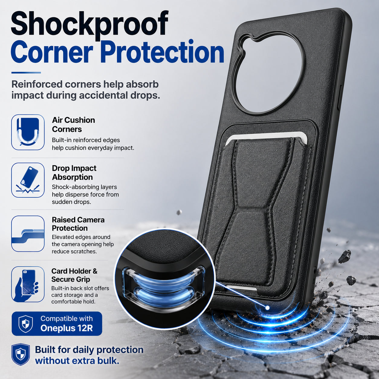 Protective Back Cover for OnePlus 12R - Black - Image 3