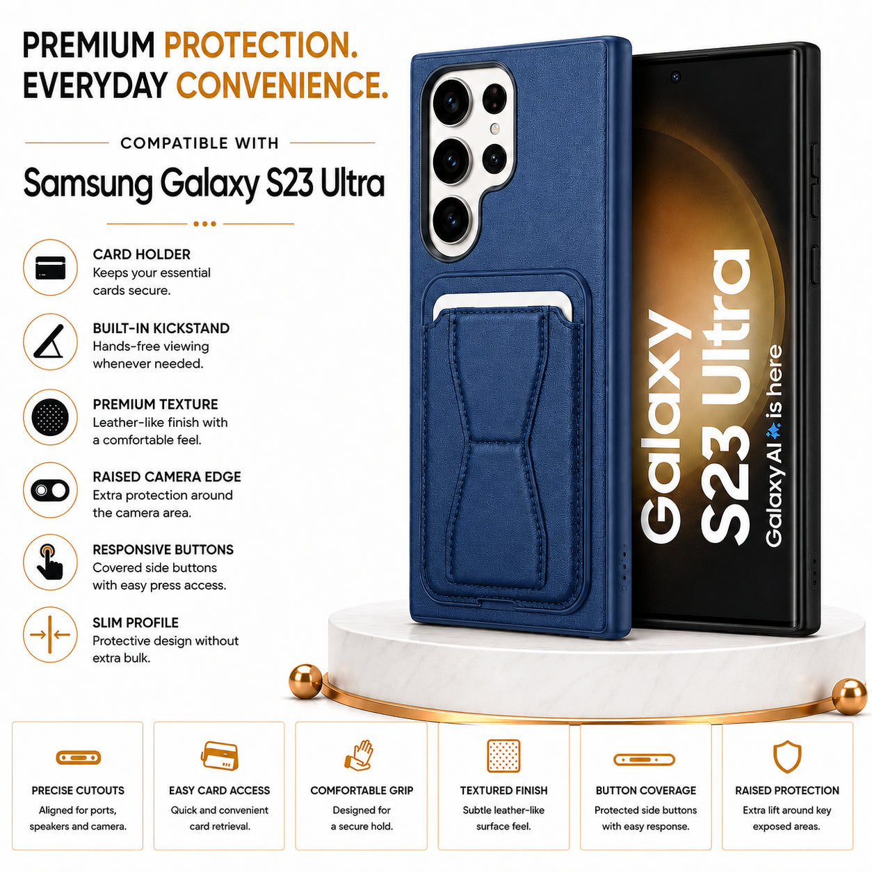 Protective Back Cover for Samsung Galaxy S23 Ultra - Blue - Image 2