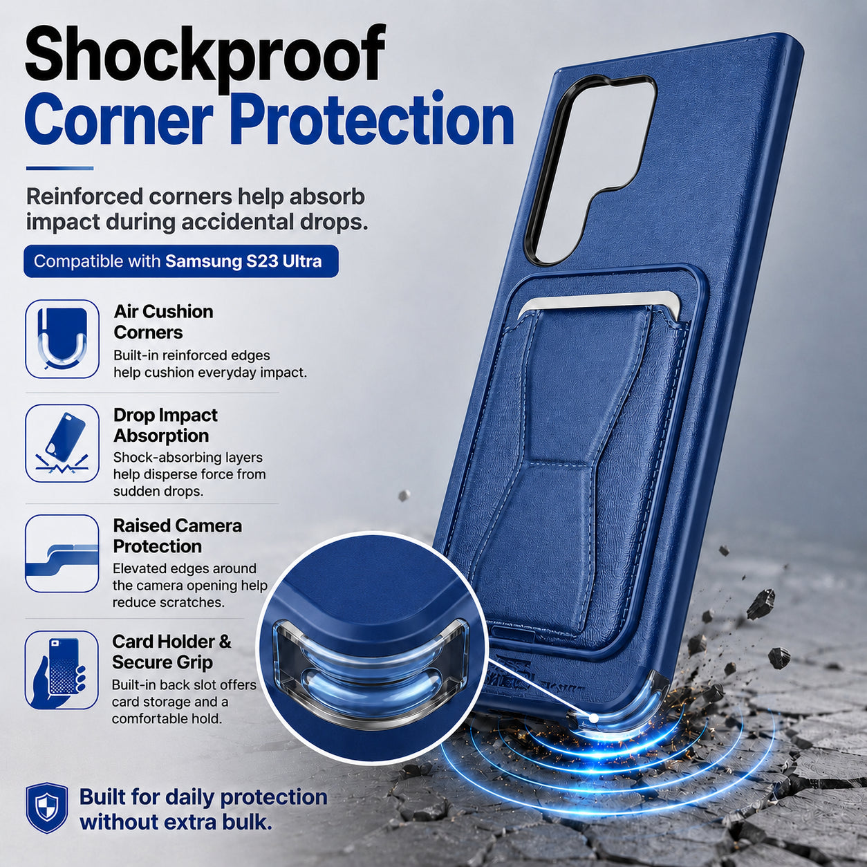 Protective Back Cover for Samsung Galaxy S23 Ultra - Blue - Image 4