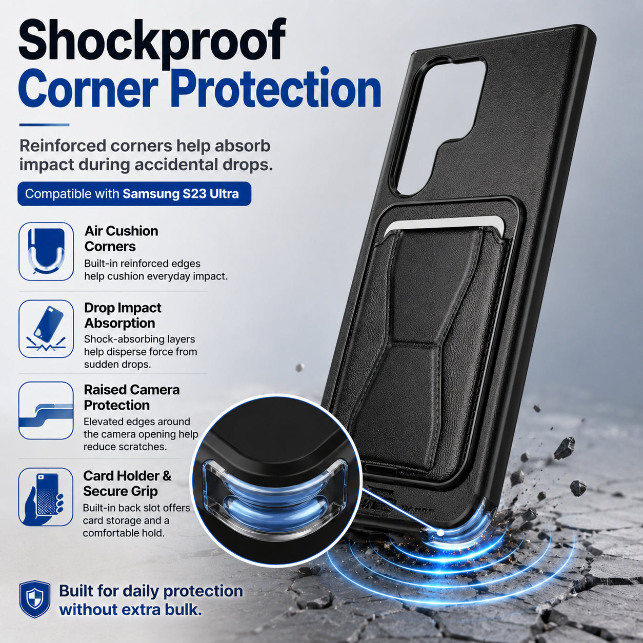 Protective Back Cover for Samsung Galaxy S23 Ultra - Black - Image 4