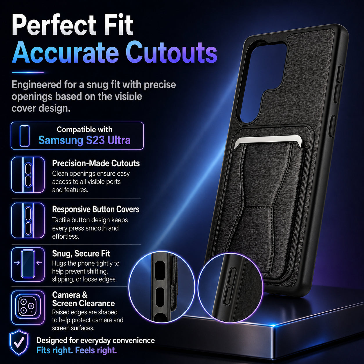 Protective Back Cover for Samsung Galaxy S23 Ultra - Black - Image 3