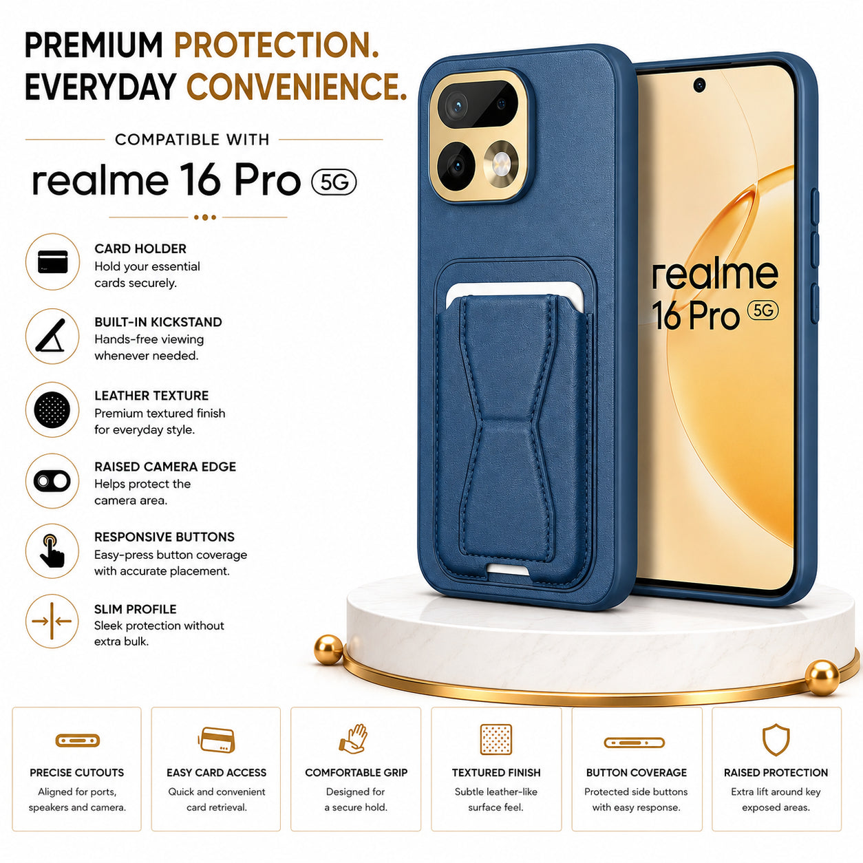 Protective Back Cover for Realme 16 Pro 5G - Blue - Image 4