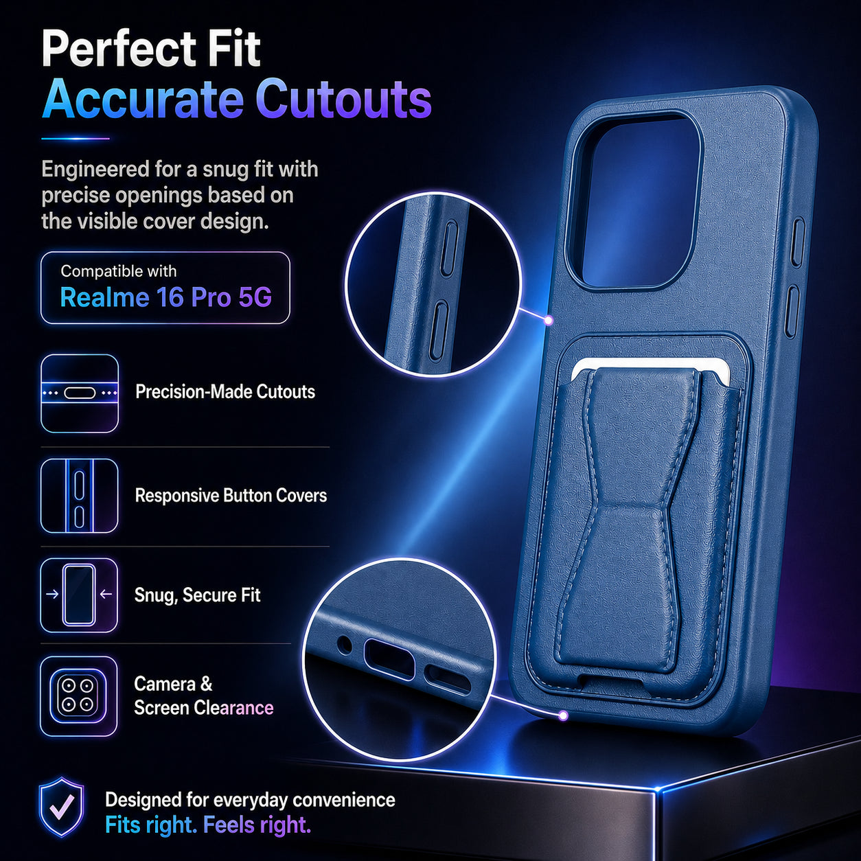 Protective Back Cover for Realme 16 Pro 5G - Blue - Image 3