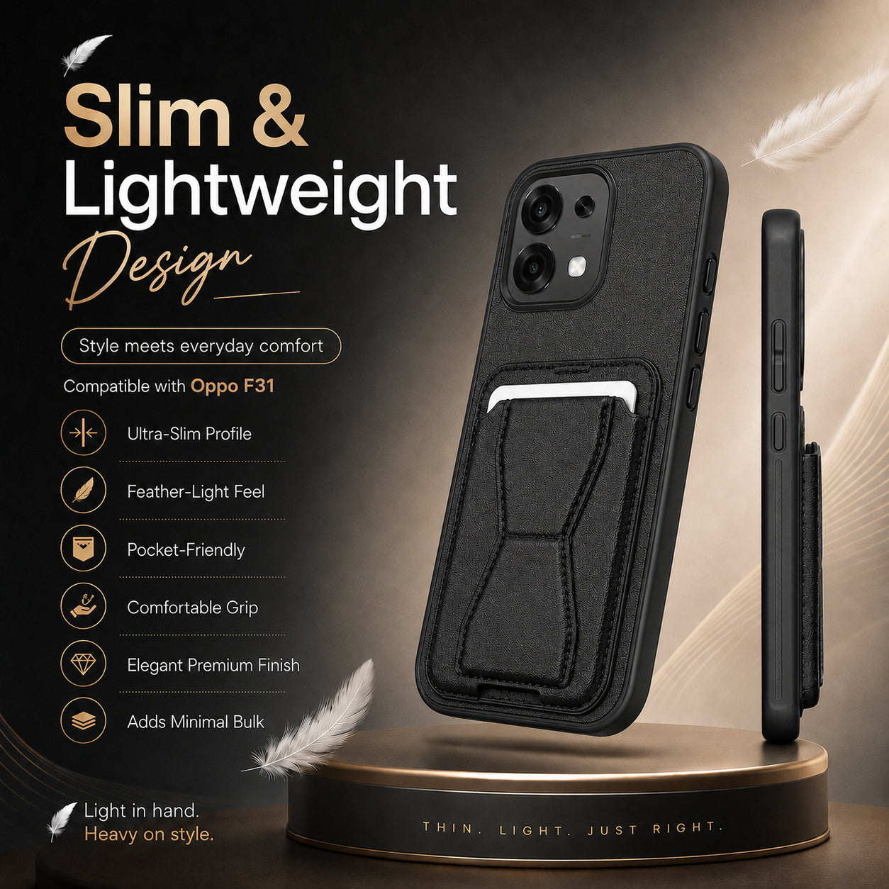 Protective Back Cover for OPPO F31 5G - Black - Image 4