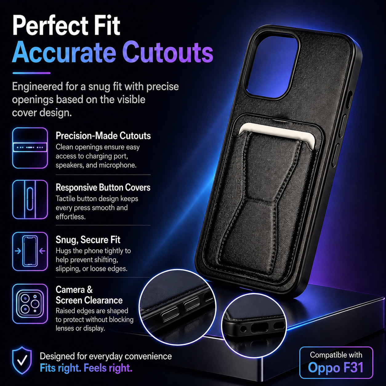 Protective Back Cover for OPPO F31 5G - Black - Image 2