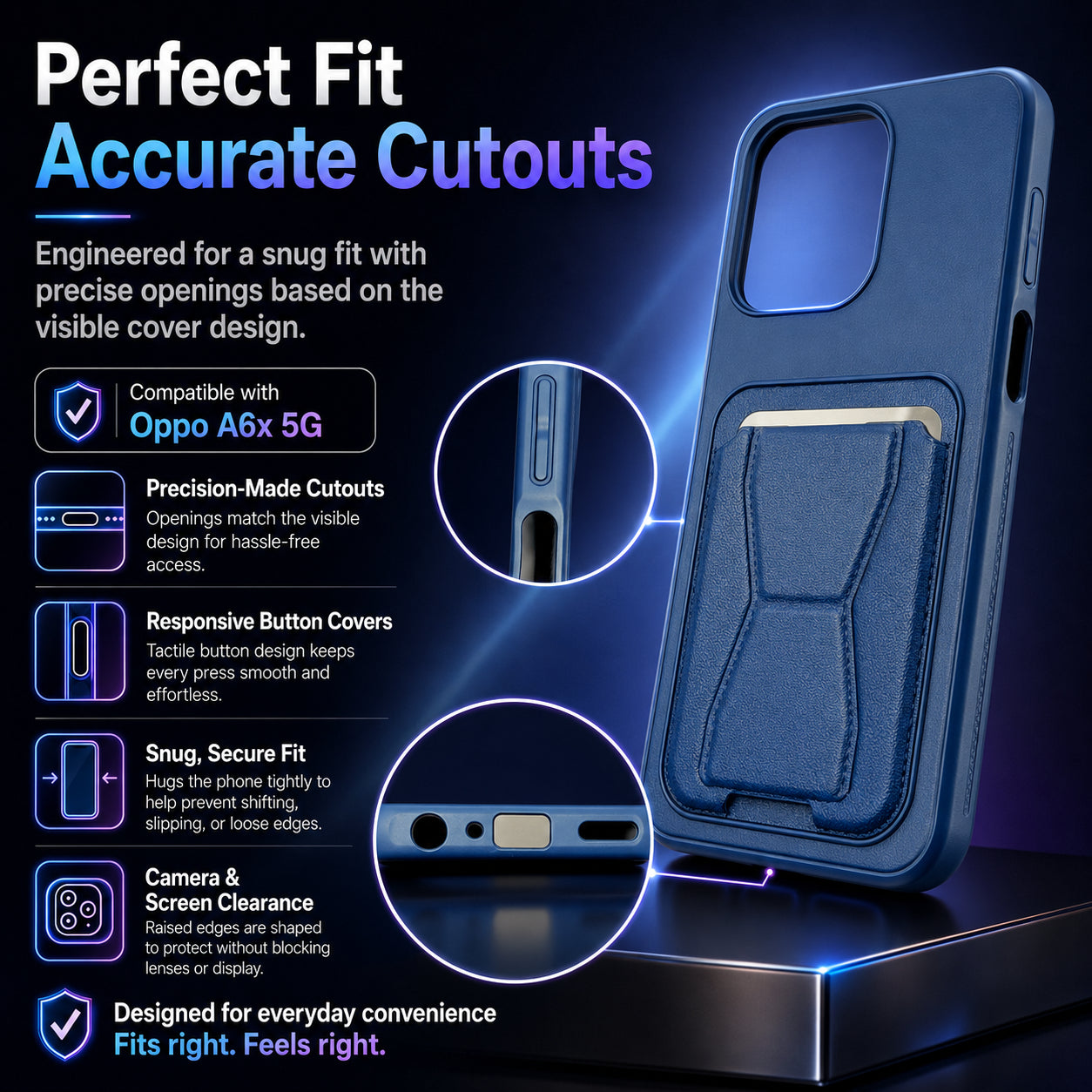Protective Back Cover for OPPO A6x - Blue - Image 3