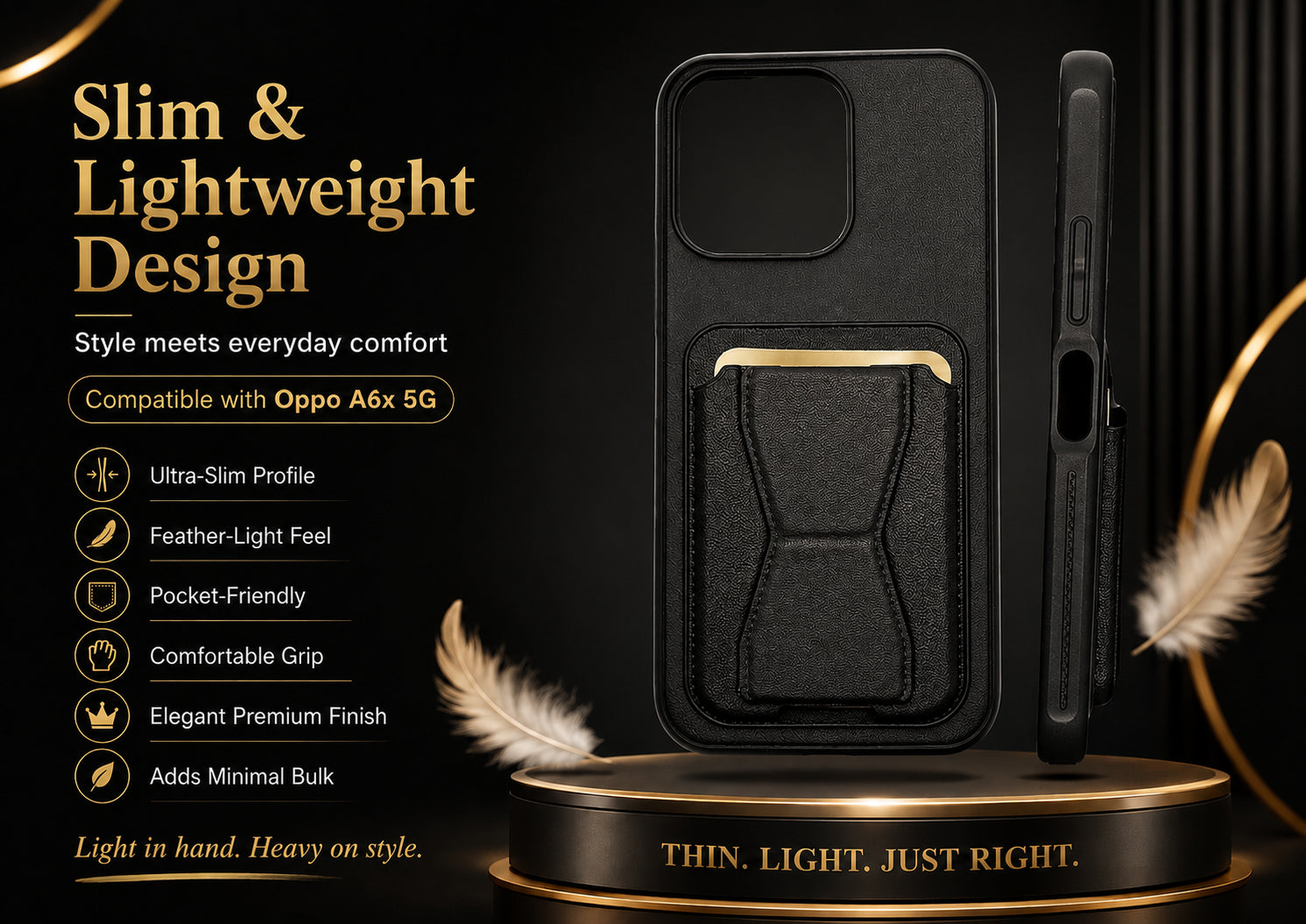 Protective Back Cover for OPPO A6x - Black - Image 2