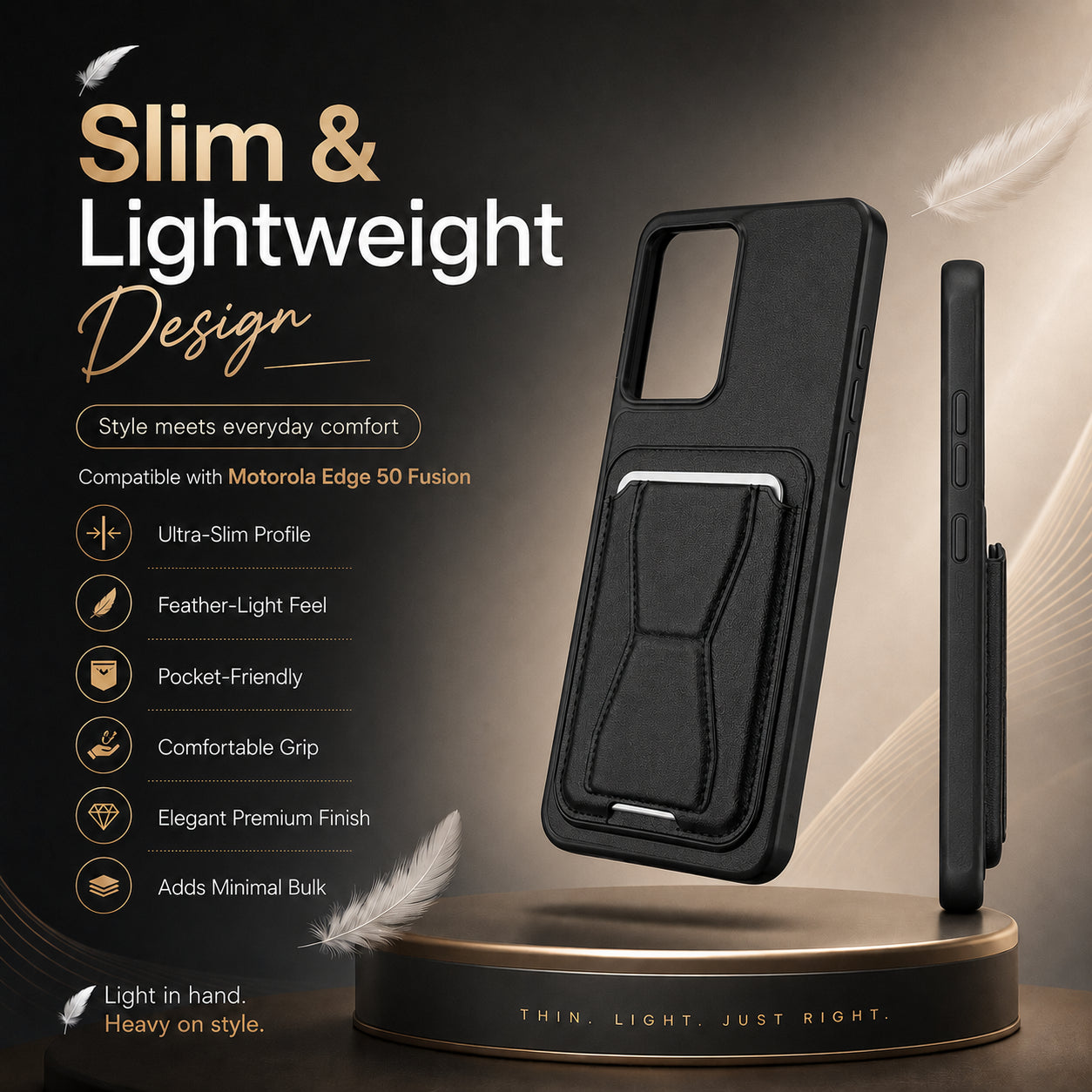 Protective Back Cover for Motorola Edge 50 Fusion - Black - Image 4