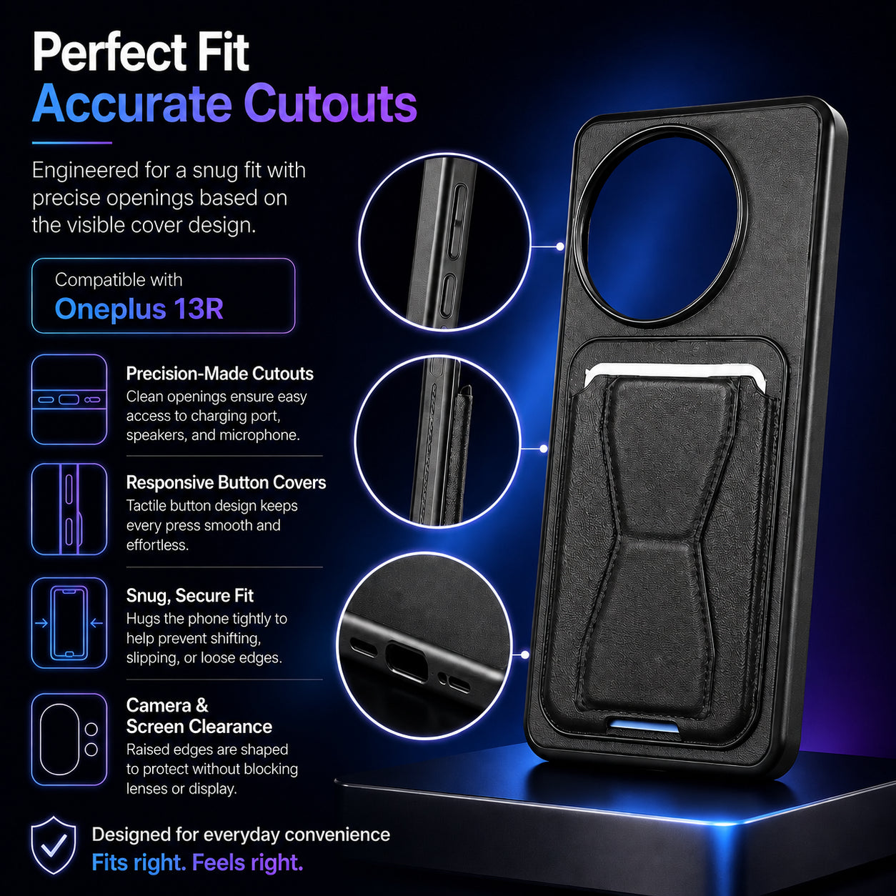 Protective Back Cover for OnePlus 13R - Black - Image 3