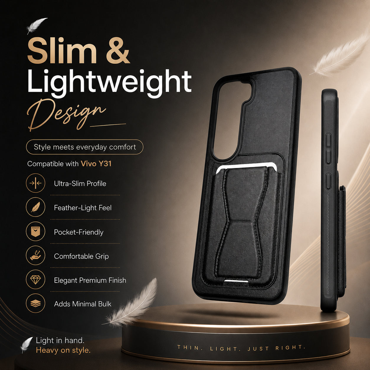 Protective Back Cover for Vivo Y31 - Black - Image 3