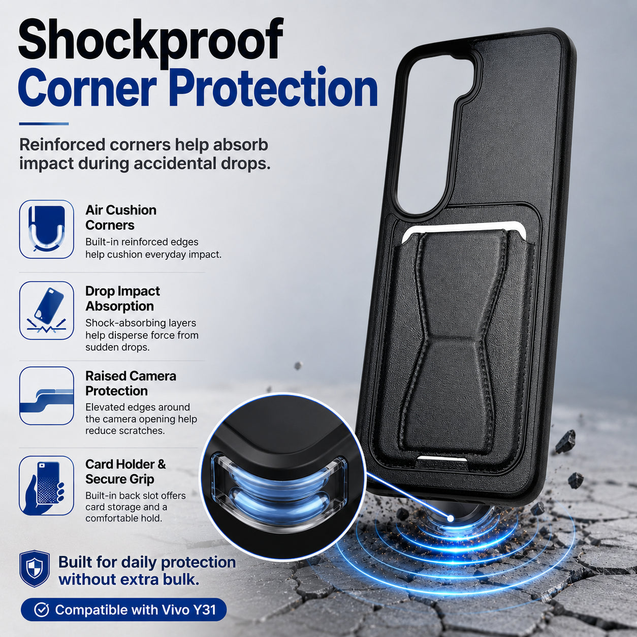 Protective Back Cover for Vivo Y31 - Black - Image 5