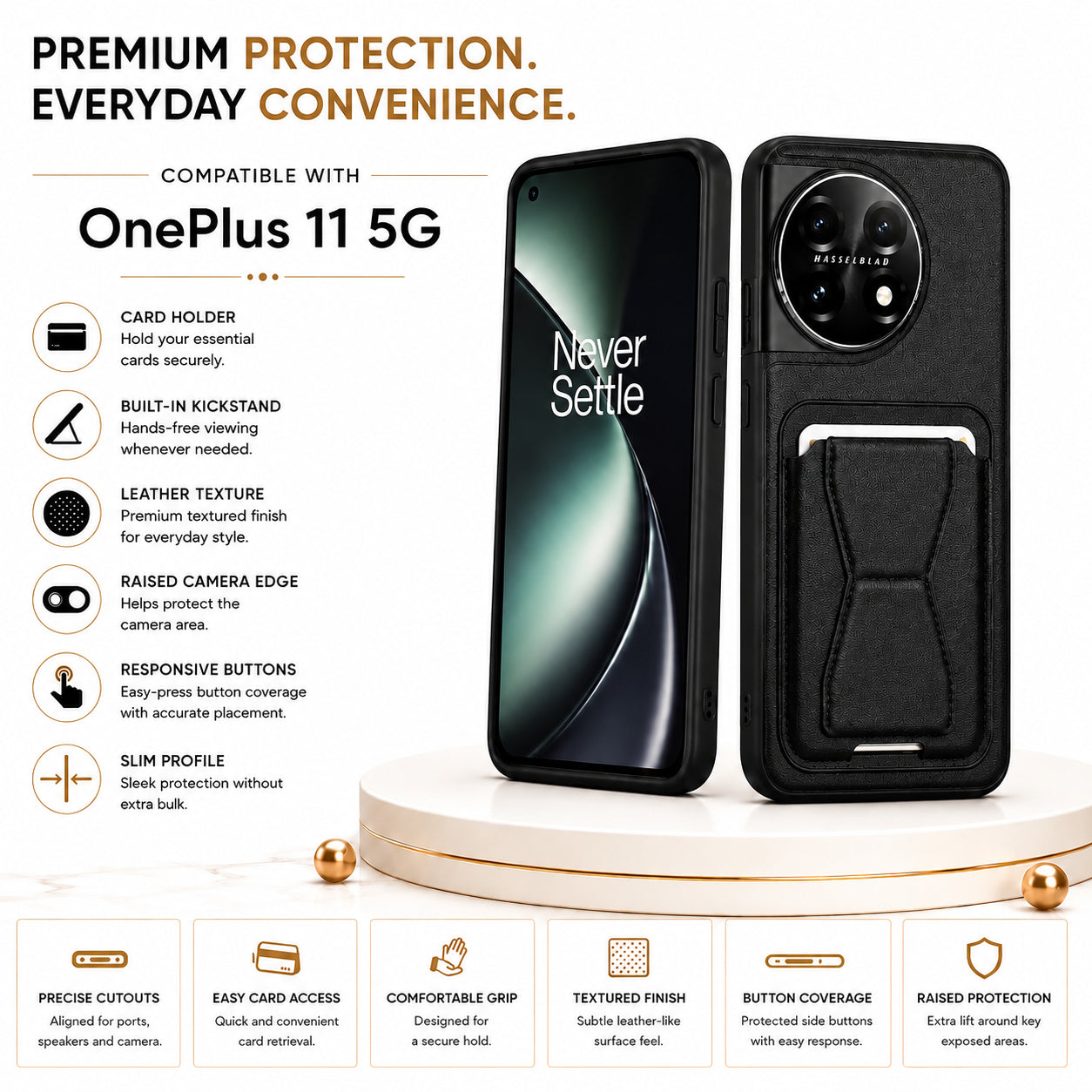 Protective Back Cover for OnePlus 11 5G - Black - Image 3