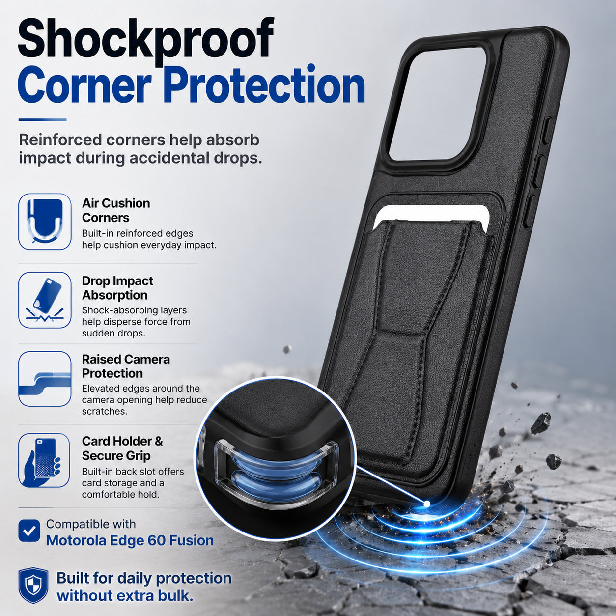 Protective Back Cover for Motorola Edge 60 Fusion - Black - Image 4