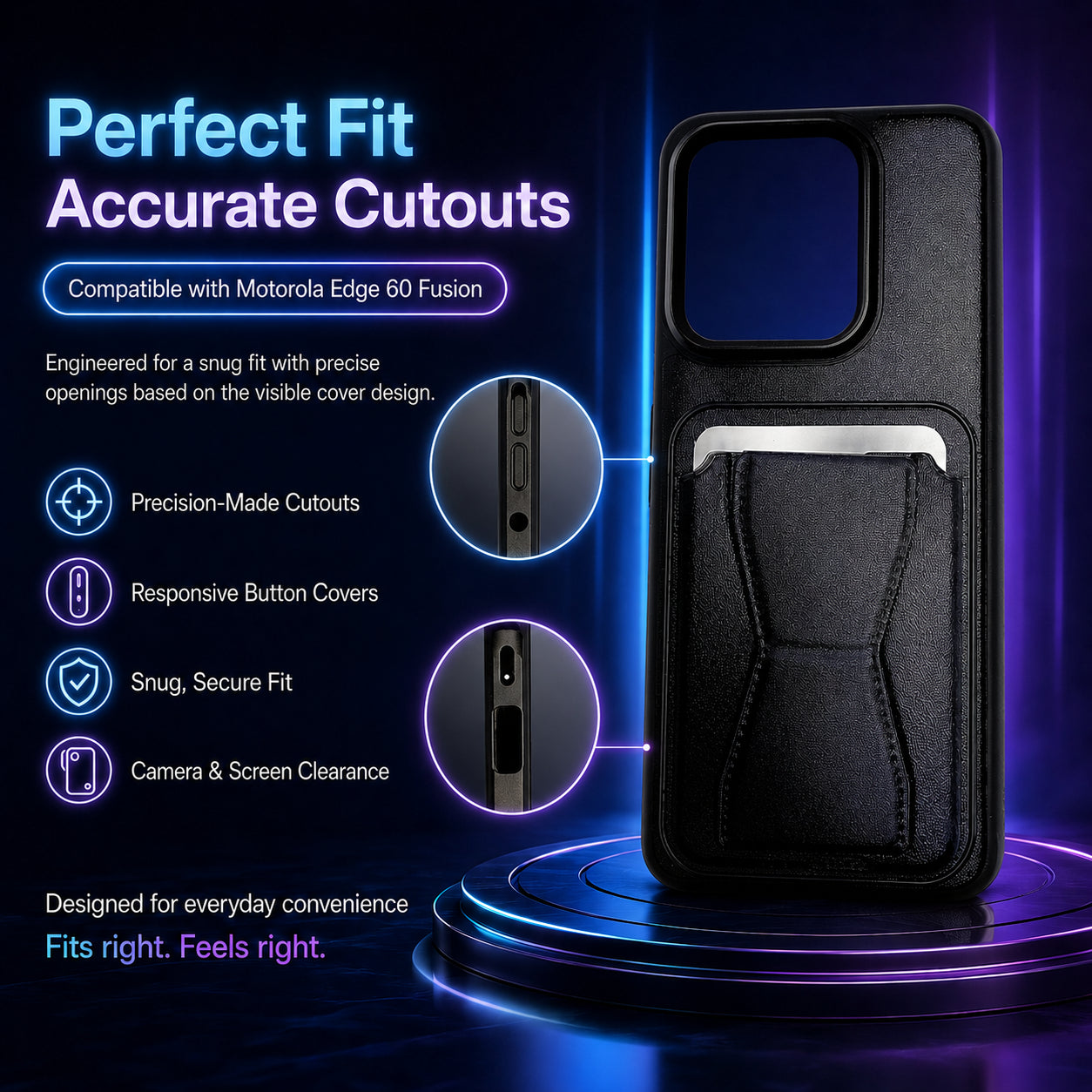 Protective Back Cover for Motorola Edge 60 Fusion - Black - Image 2